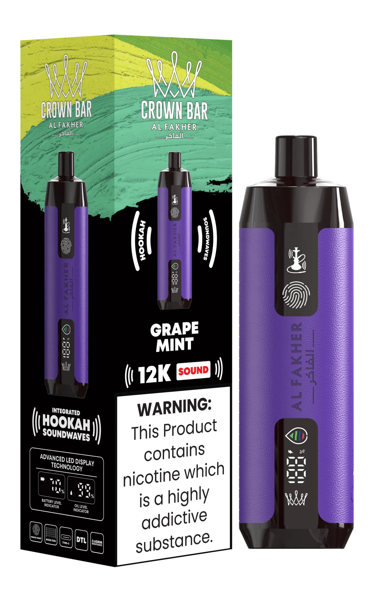 Al Fakher Crown Bar 12K Sound Grape Mint