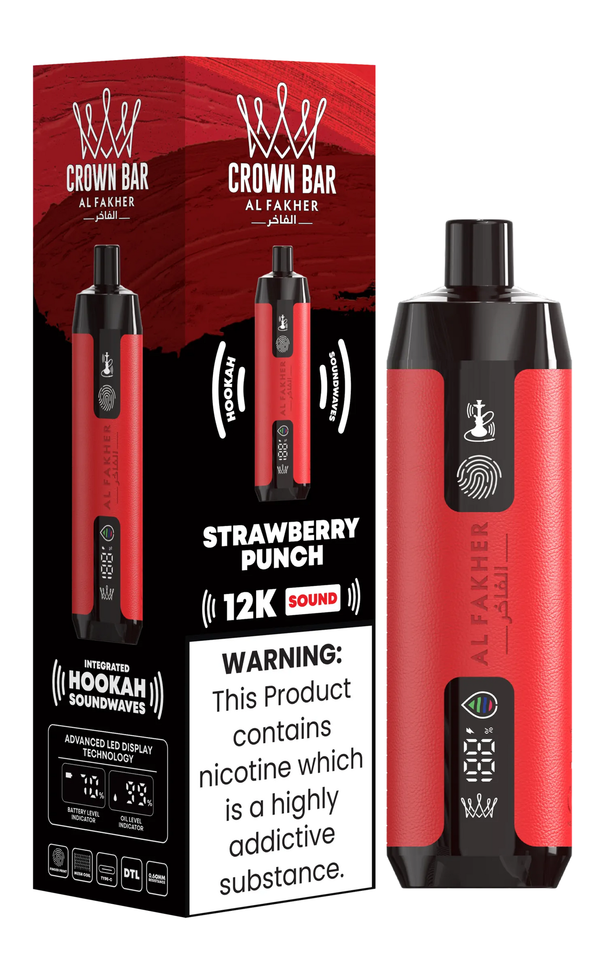 Al Fakher Crown Bar 12K Sound Strawberry Punch