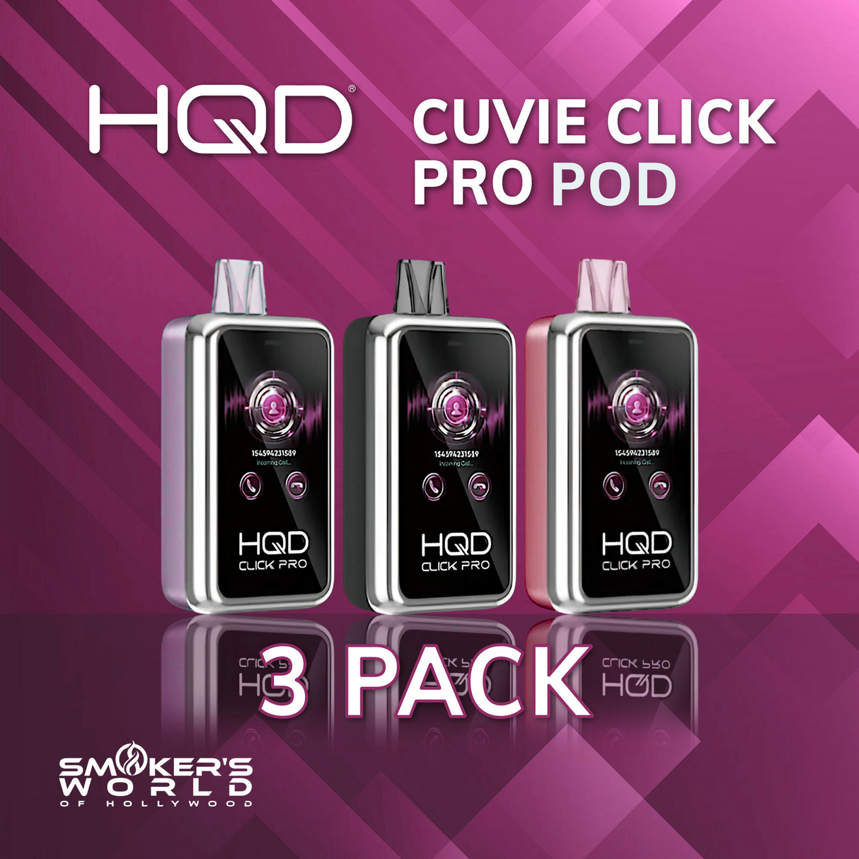 HQD Cuvie Click Pro Pods 30k Vape - (3 Pack)