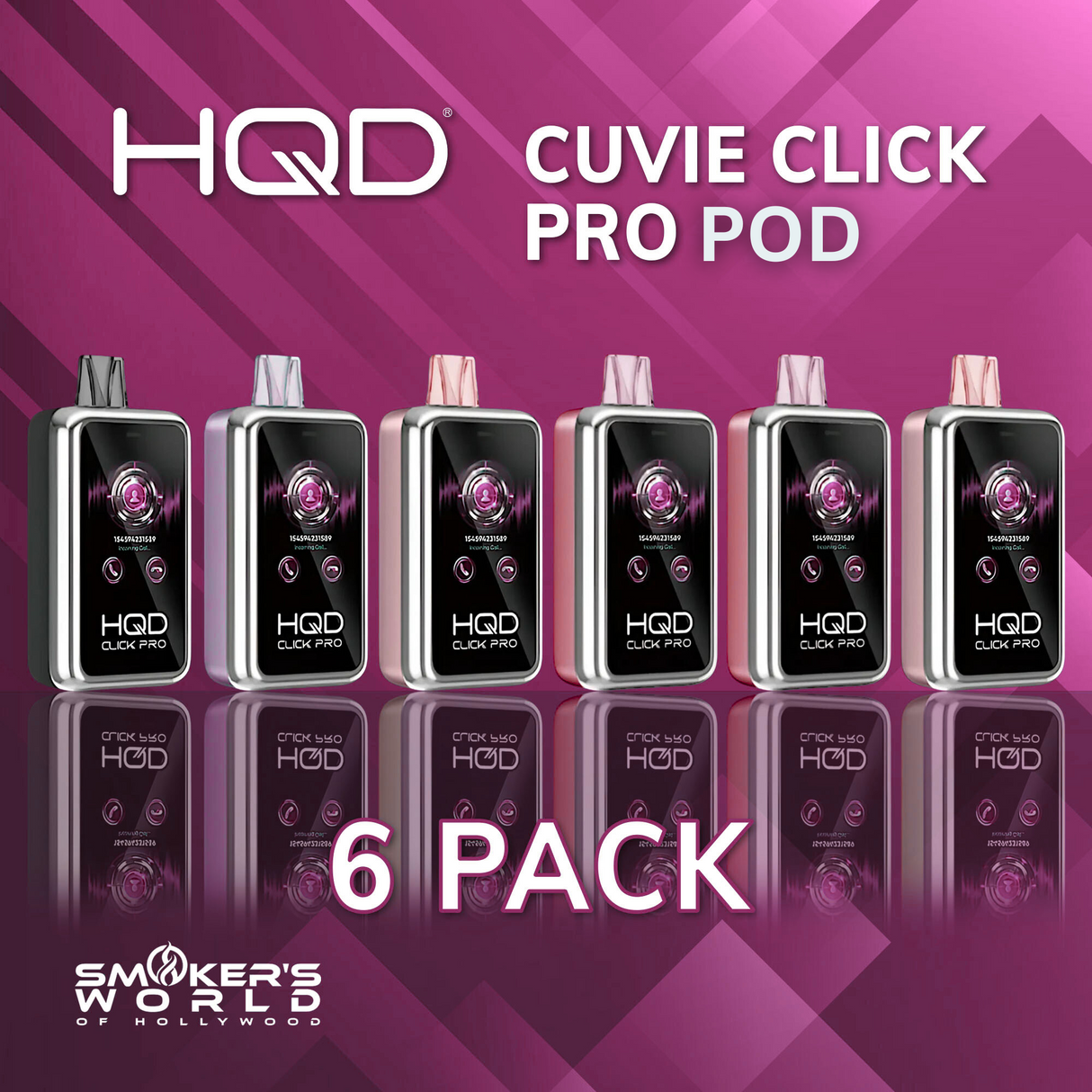 HQD Cuvie Click Pro Pods 30k Vape - (6 Pack)