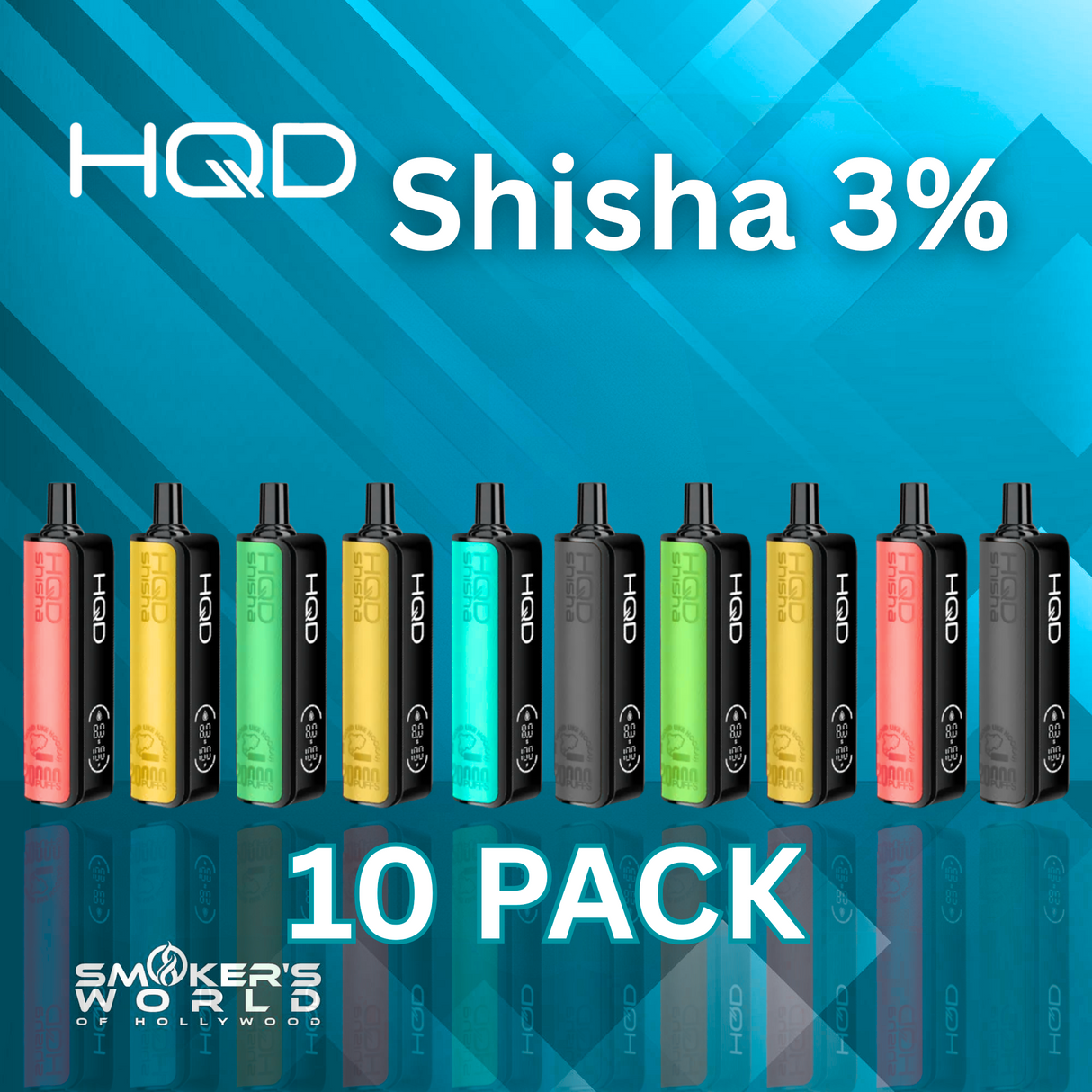 HQD Shisha 3% 20K Vape - (10 Pack)