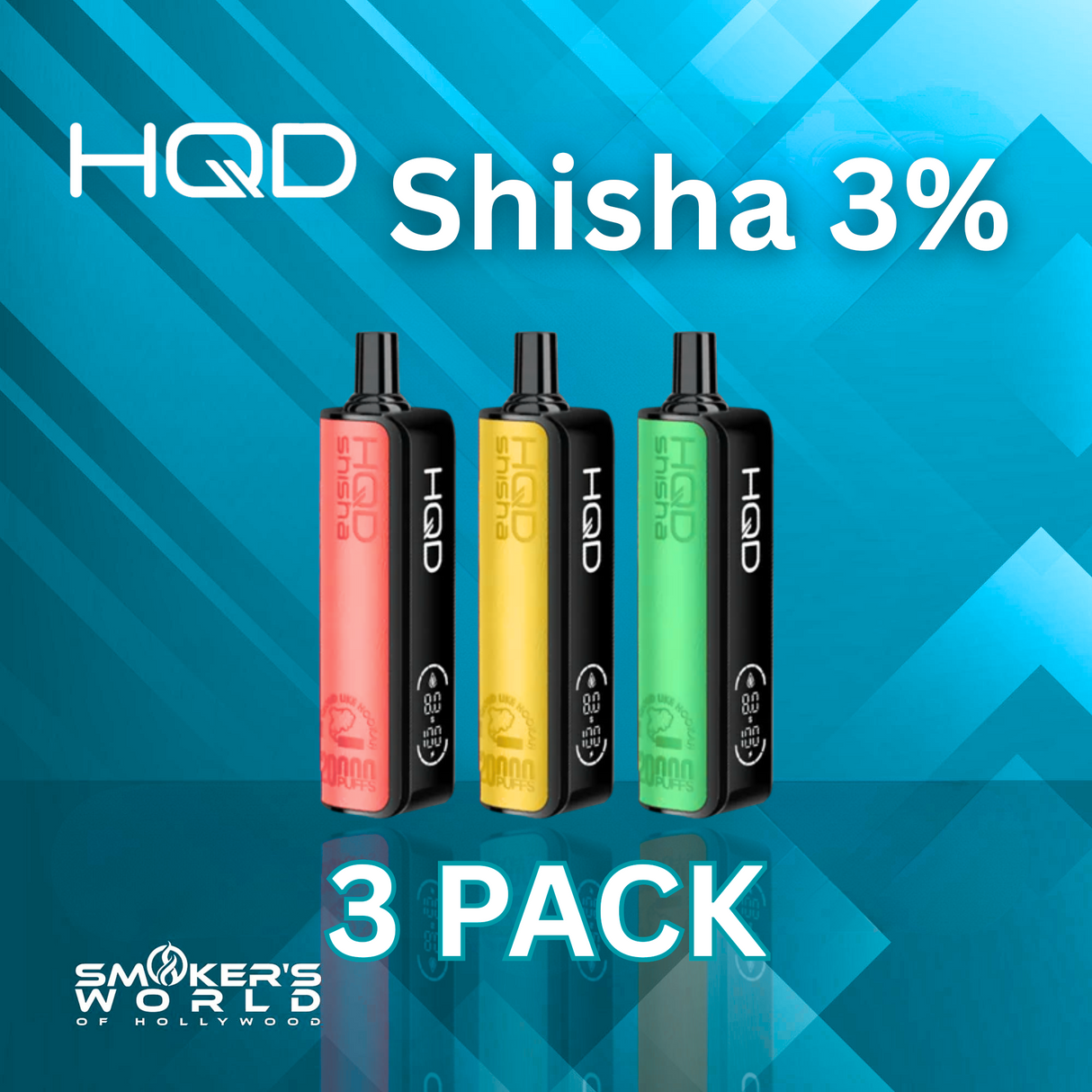 HQD Shisha 3% 20K Vape - (3 Pack)