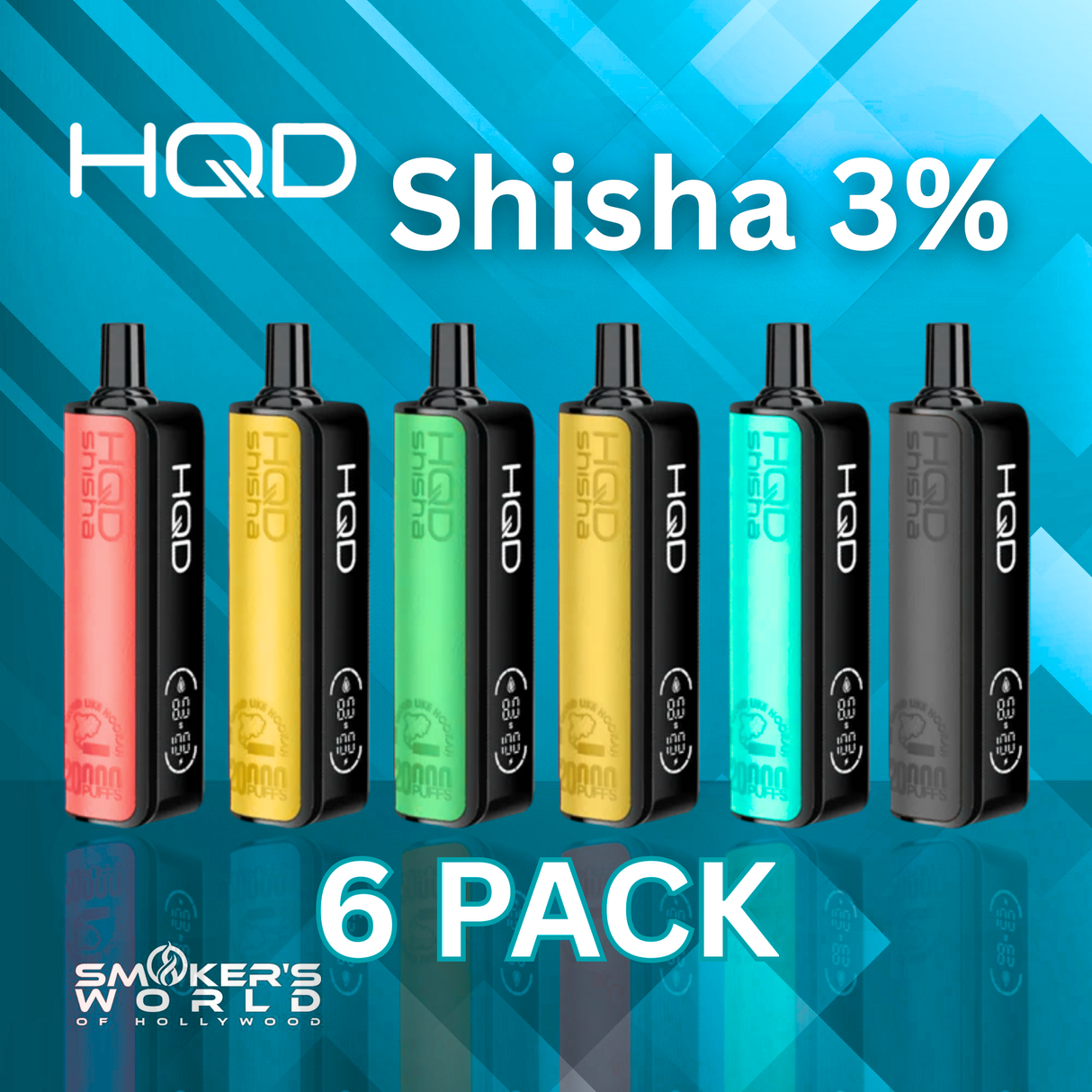 HQD Shisha 3% 20K Vape - (6 Pack)
