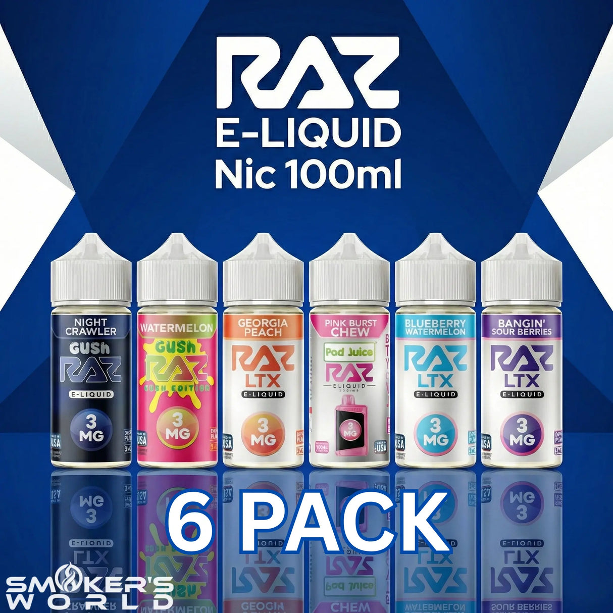 RAZ E-Liquid Nic 100ml - 6 Pack