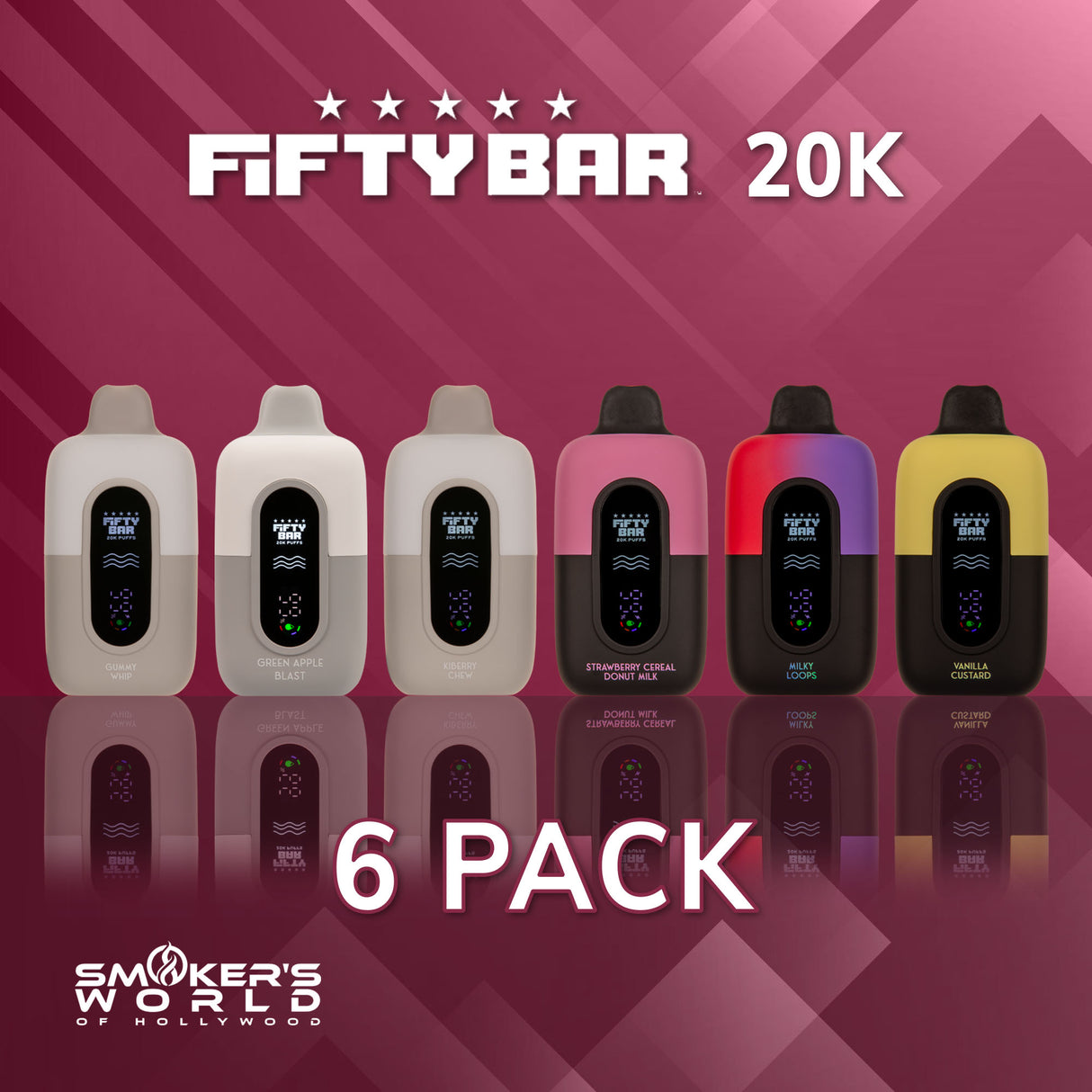 Fifty Bar 20K Vape - (6 Pack)