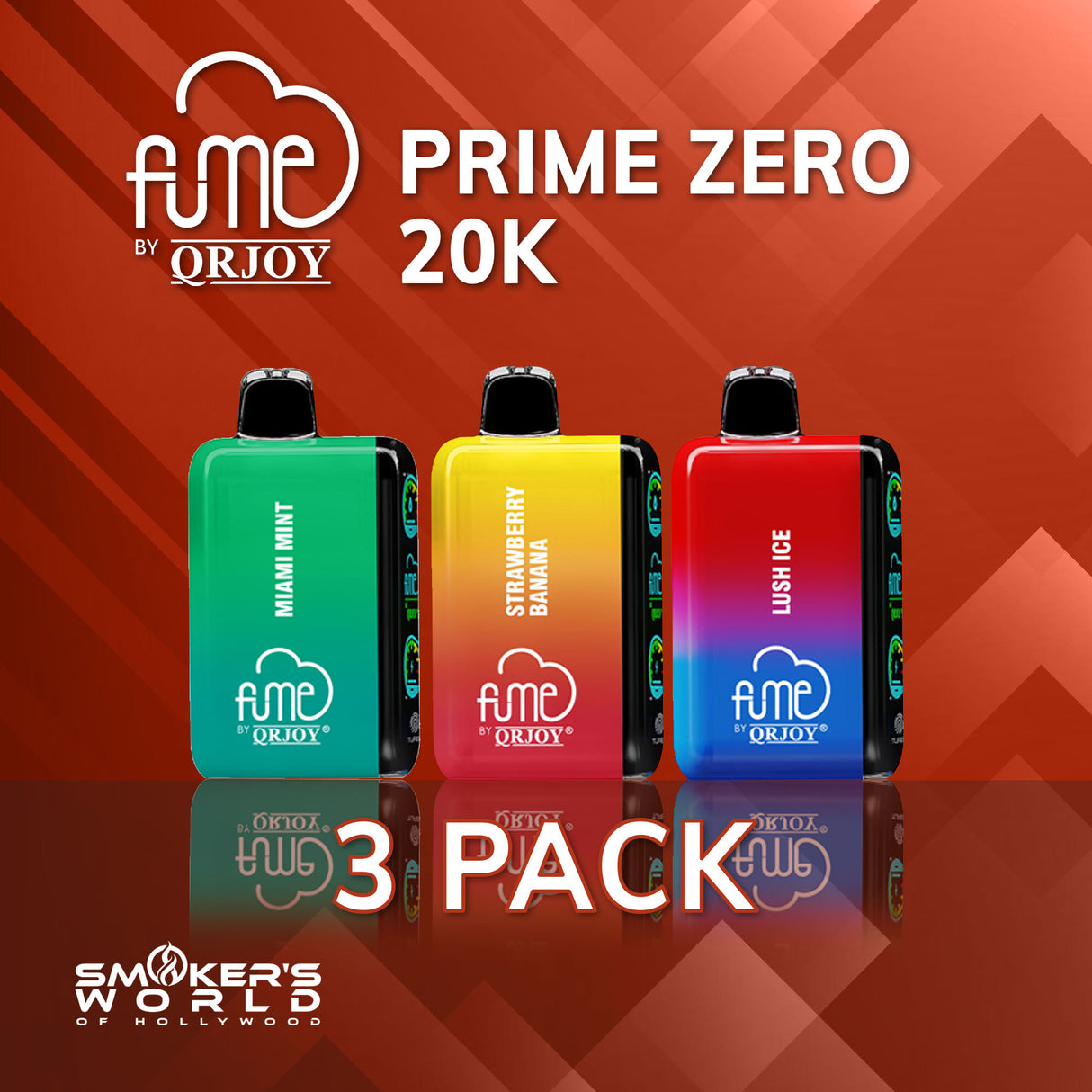 Fume PRIME ZERO 20K Vape - (3 Pack)