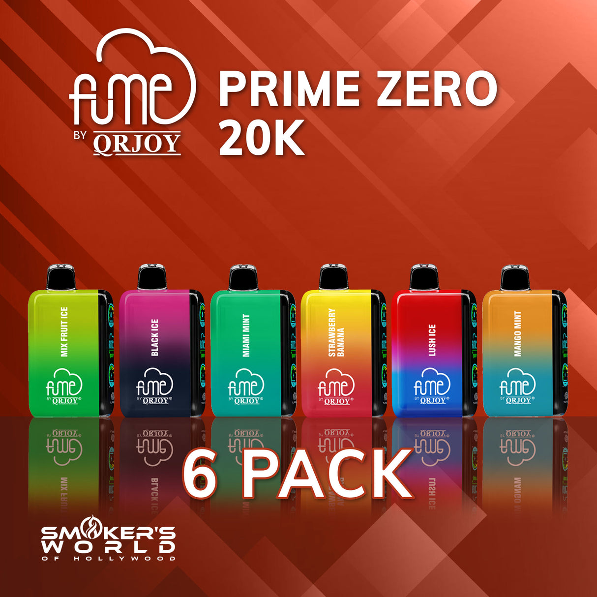 Fume PRIME ZERO 20K Vape - (6 Pack)