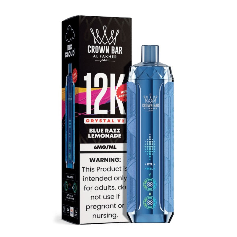 Blue Razz Lemonade Al Fakher Crown Bar 12K Crystal V2 Vape