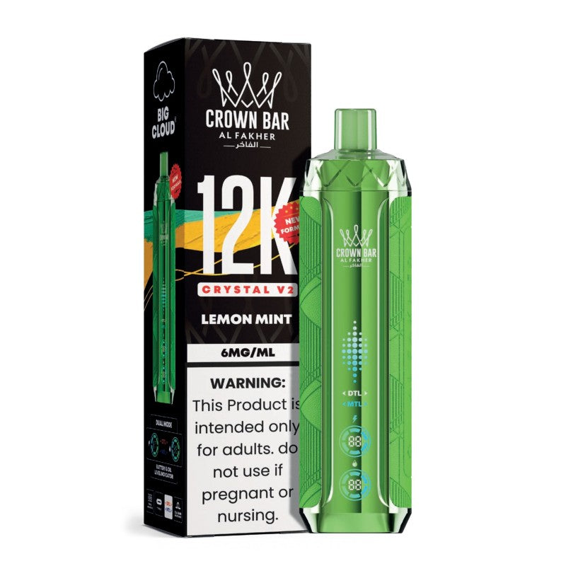 Lemon Mint Al Fakher Crown Bar 12K Crystal V2 Vape