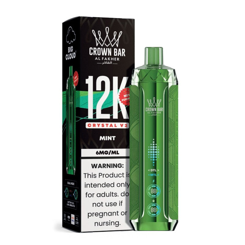 Mint Al Fakher Crown Bar 12K Crystal V2 Vape
