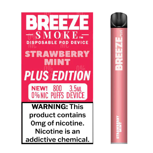 Breeze Plus Zero Strawberry Mint Flavor - Disposable Vape