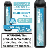 Breeze Pro Zero Nicotine 2000 Puffs Disposable Vape - 6 Pack