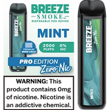 Breeze Pro Zero Nicotine Mint Flavor - Disposable Vape