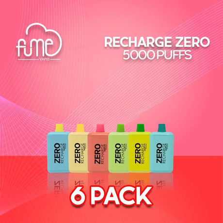 Fume Recharge Zero 0% Disposable Vape - 6 Pack