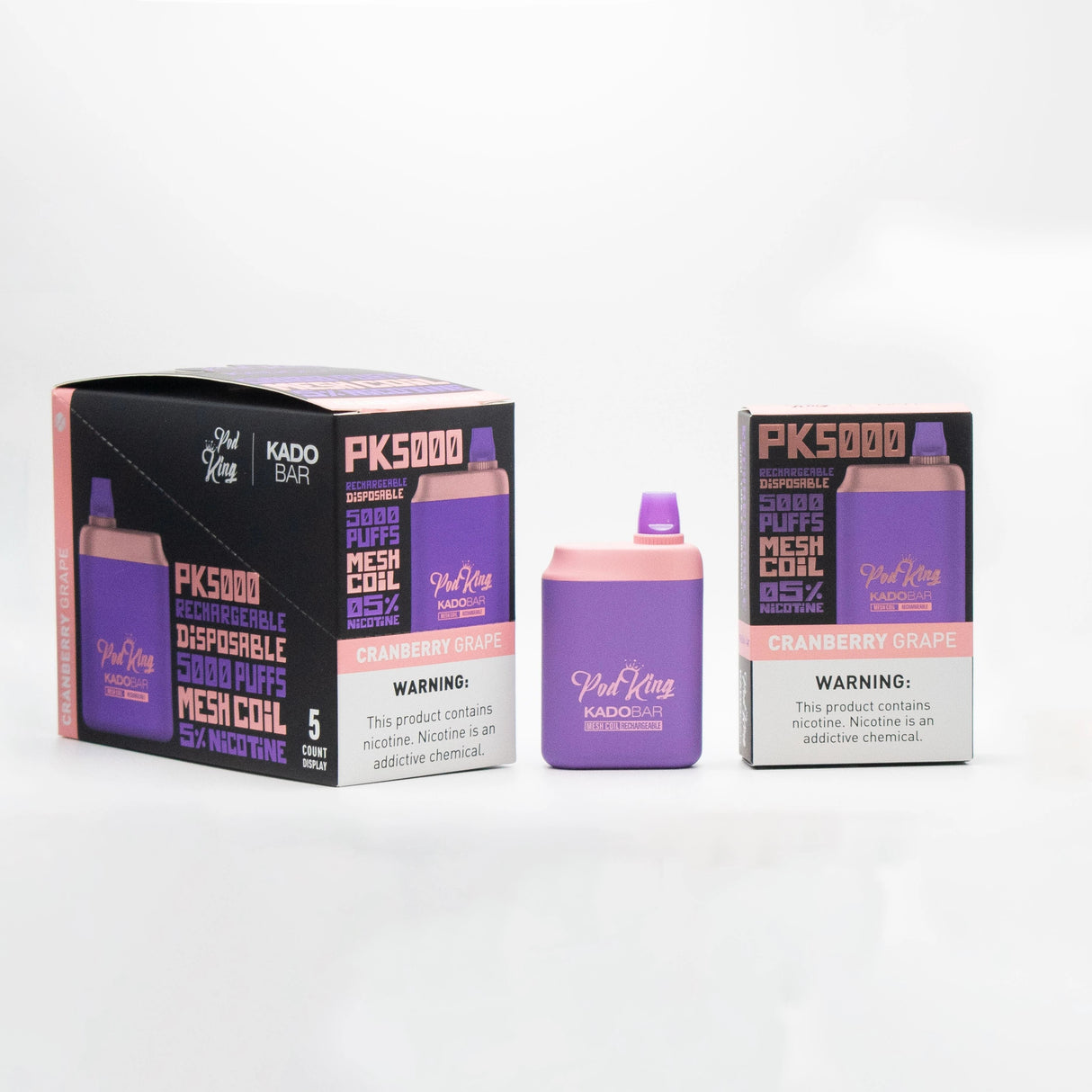 Pod King x Kado Bar PK5000 Cranberry Grape Flavor - Disposable Vape