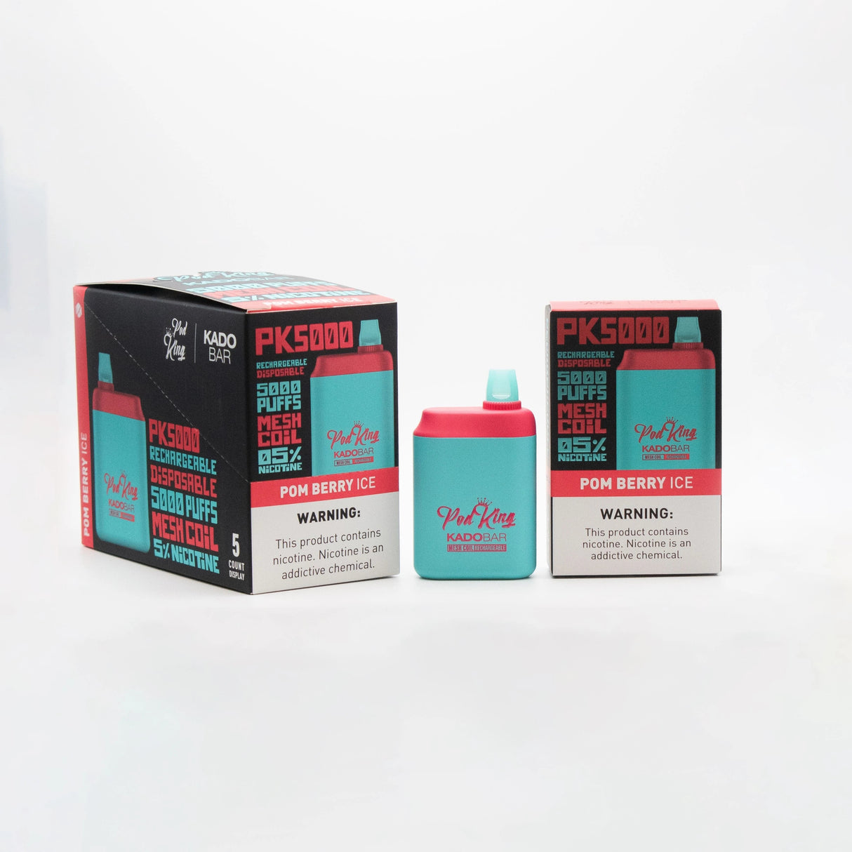 Pod King x Kado Bar PK5000 Pom Berry Ice Flavor - Disposable Vape