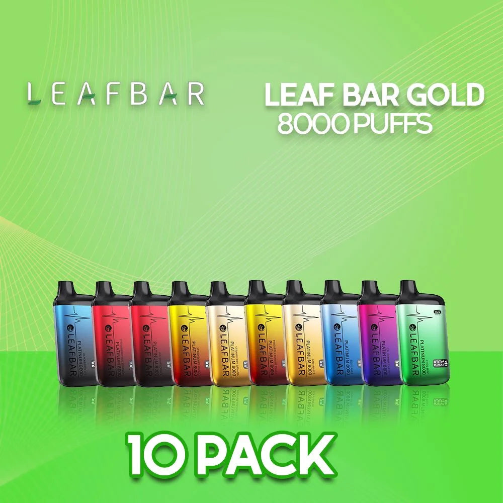Leaf Bar Platinum Disposable Vape 8000 Puffs - 10 Pack