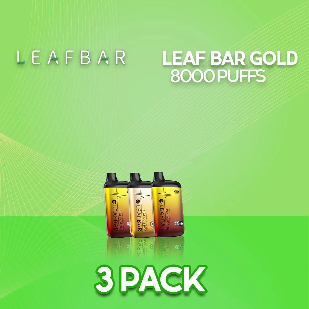 Leaf Bar Platinum Disposable Vape 8000 Puffs - 3 Pack