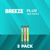 3 Pack Breeze Plus Disposable Vape Device 800 Puffs