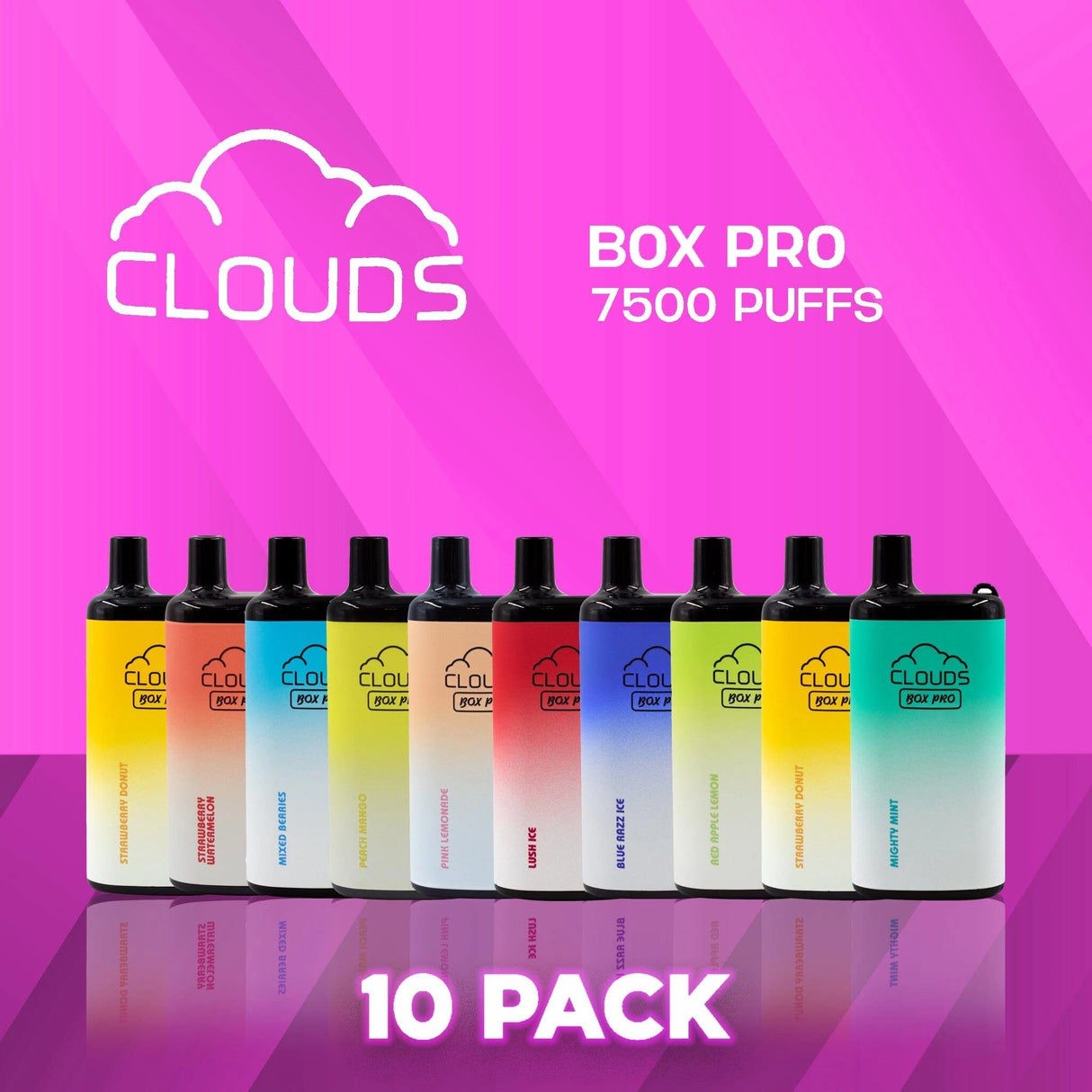 Clouds BOX PRO 7500 Puffs Mesh Coil Disposable Vape - 10 Pack-