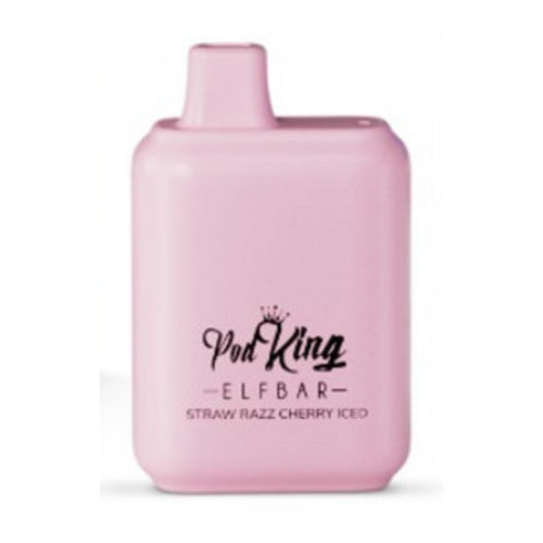 Elf Bar Pod King 5000 Puffs Straw Razz Cherry Iced Smokers World WOH