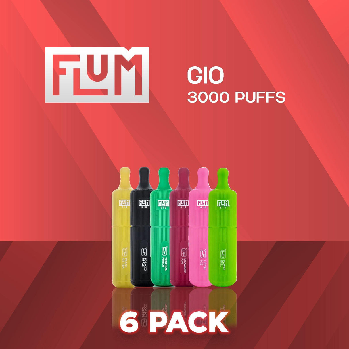 FLUM GIO Disposable Vape 3000 puffs - 6 Pack