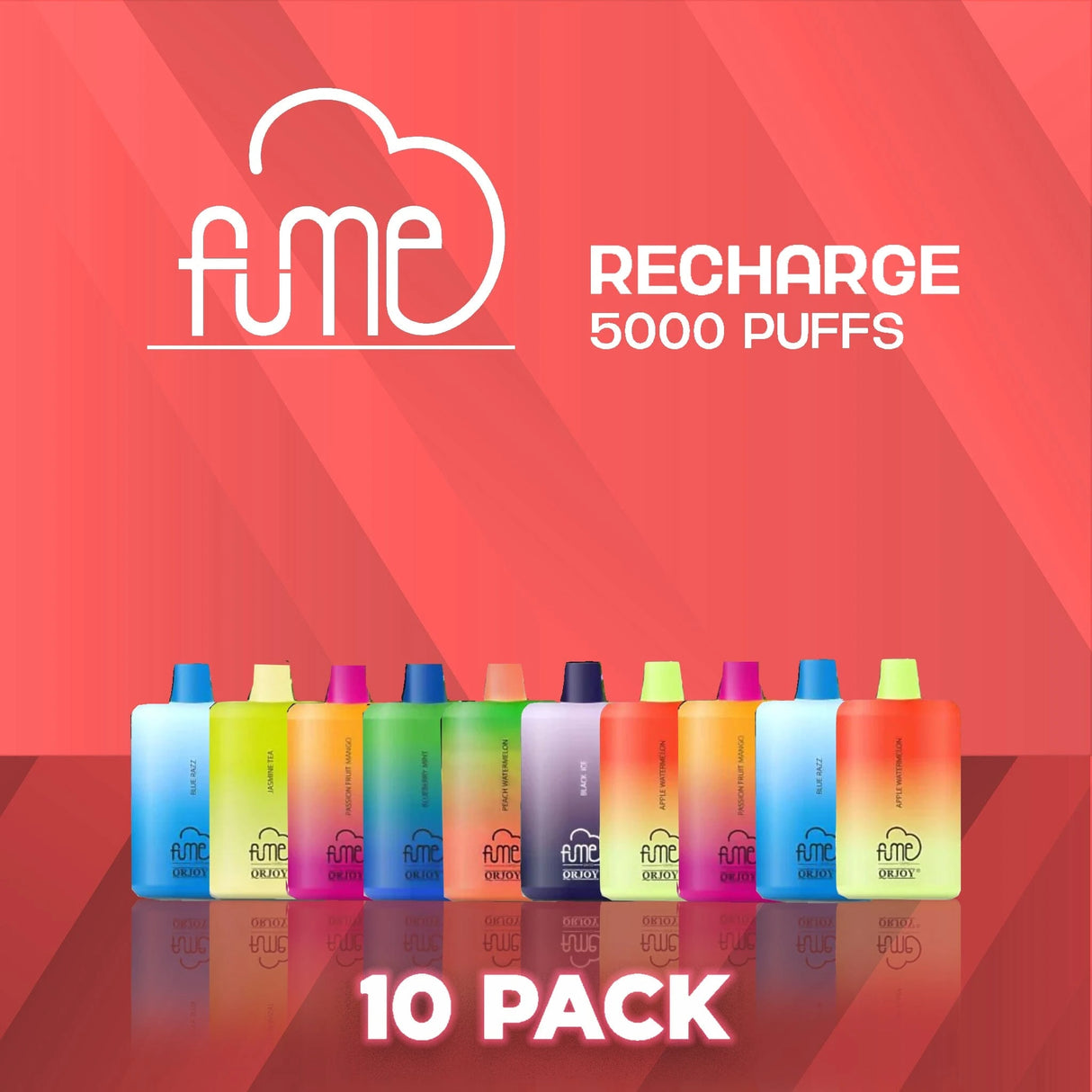 Fume Recharge 5000 Puffs Disposable Vape - 10 Pack-