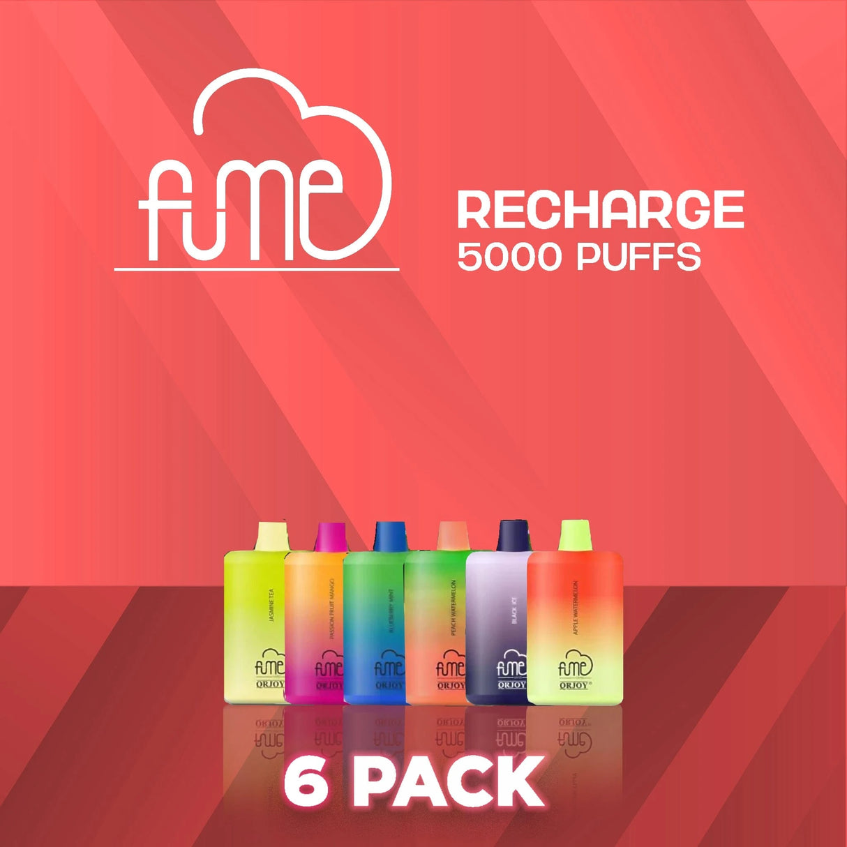 Fume Recharge 5000 Puffs Disposable Vape - 6 Pack-