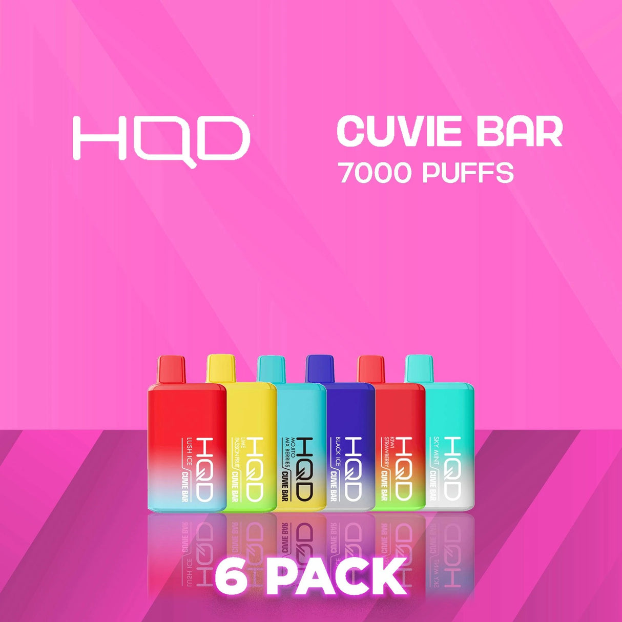 HQD Cuvie Bar 7000 Puffs Disposable Vape - 6 Pack-