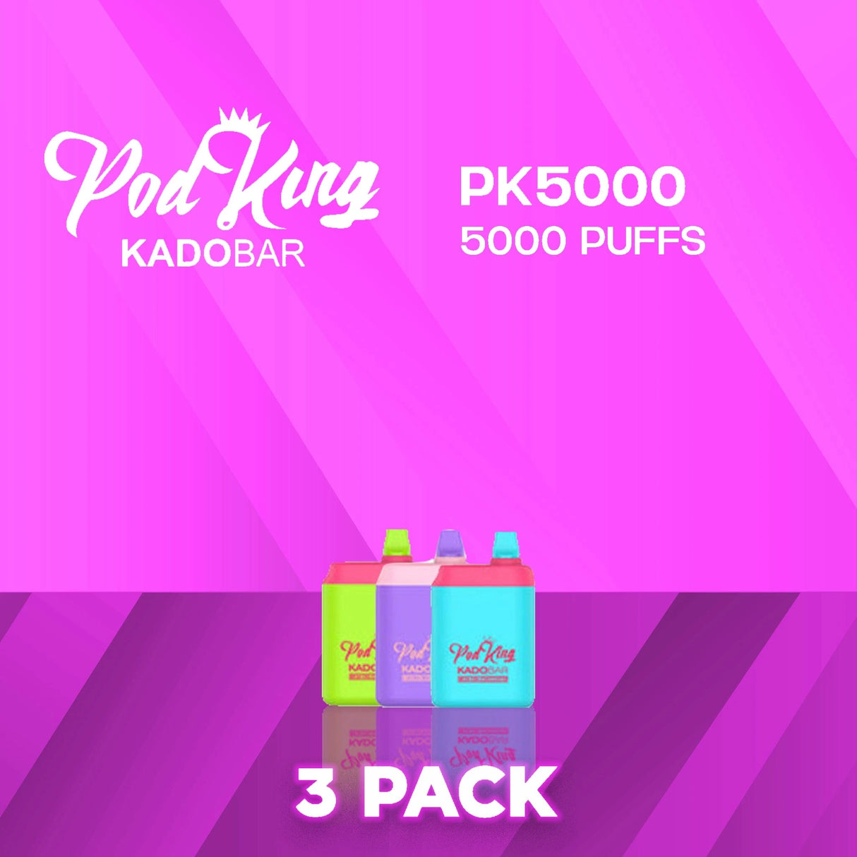 Pod King x Kado Bar PK5000 Disposable Vape - 3 Pack-