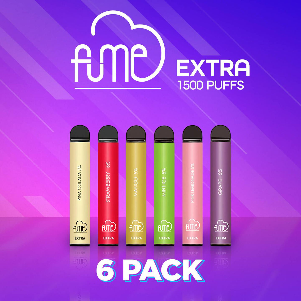 6 Pack Fume Extra 1500 Puffs Disposable Vape -