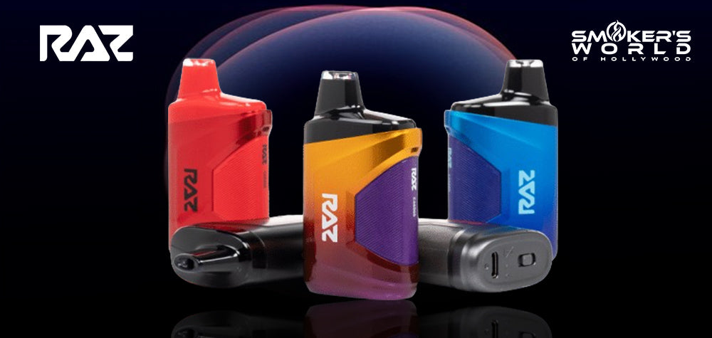 What does the blue light signify on a Raz Vape?