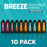 10  Pack Breeze Stratus 15K 0% Nicotine | Smokers World Store