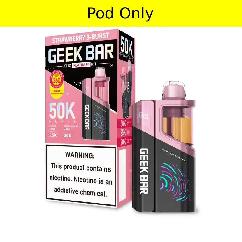 Geek Bar CLIO Platinum 50K Vape Pod - Strawberry B-Burst