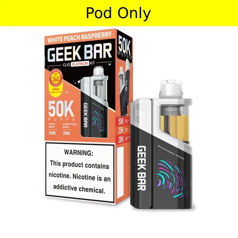 Geek Bar CLIO Platinum 50K Vape Pod - White Peach Raspberry