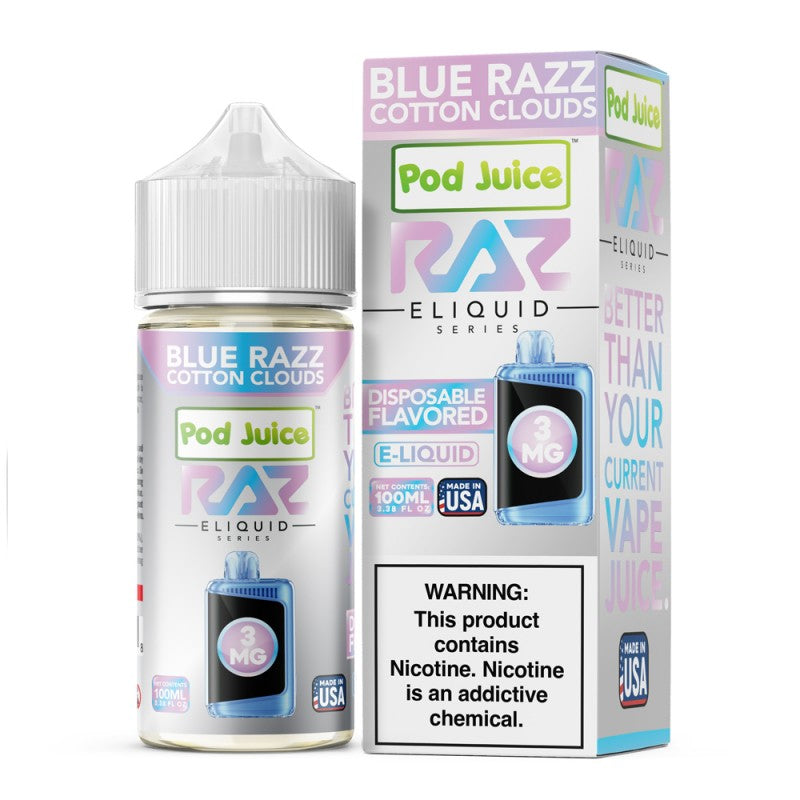 RAZ E-Liquid Nic 100ml Blue Razz Cotton Clouds