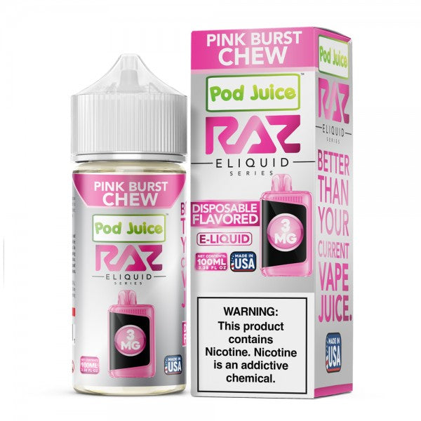 RAZ E-Liquid Nic 100ml Pink Burst Chew