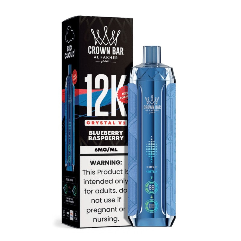 Blueberry Raspberry Al Fakher Crown Bar 12K Crystal V2 Vape