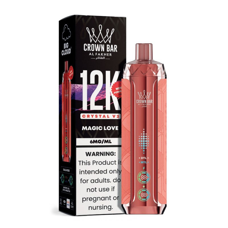 Magic Love Al Fakher Crown Bar 12K Crystal V2 Vape