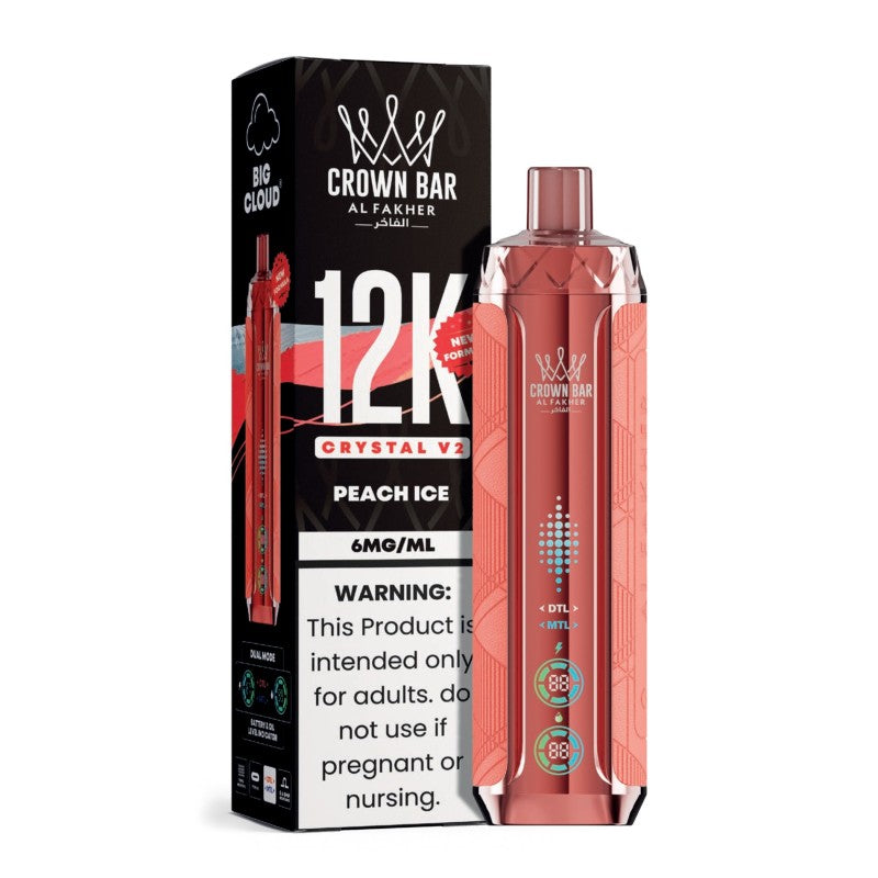 Peach Ice Al Fakher Crown Bar 12K Crystal V2 Vape