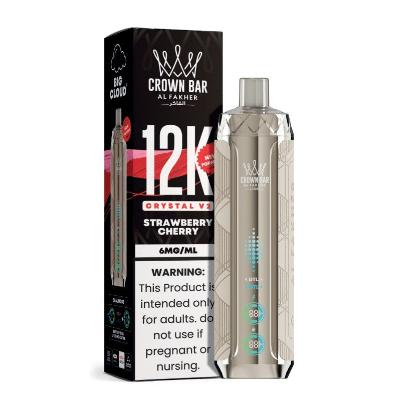 Strawberry Cherry Al Fakher Crown Bar 12K Crystal V2 Vape
