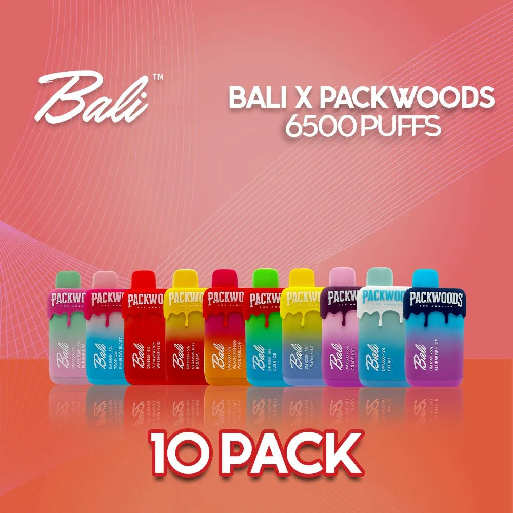 Bali x Packwood Disposable Vape 6500 Puffs - 10 Pack