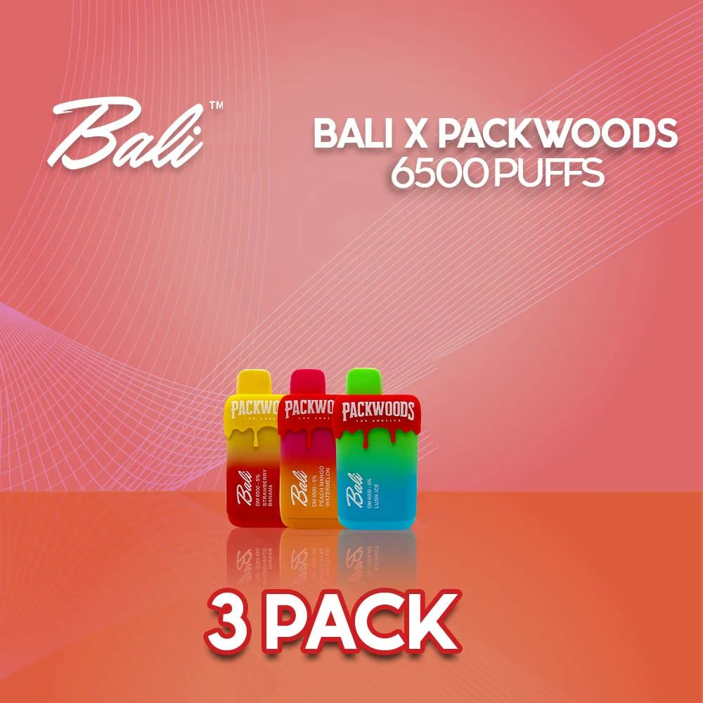 Bali x Packwood Disposable Vape 6500 Puffs - 3 Pack