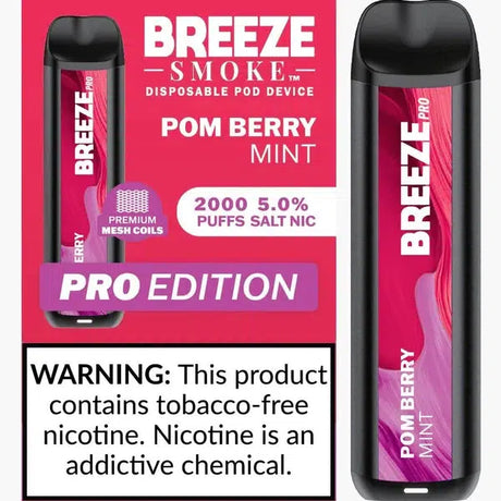 Breeze Pro Pom Berry Mint Flavor - Disposable Vape