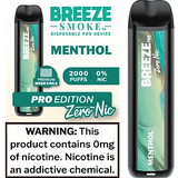 Breeze Pro Zero Nicotine 2000 Puffs Disposable Vape - 6 Pack