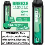 Breeze Pro Zero Nicotine 2000 Puffs Disposable Vape - 6 Pack