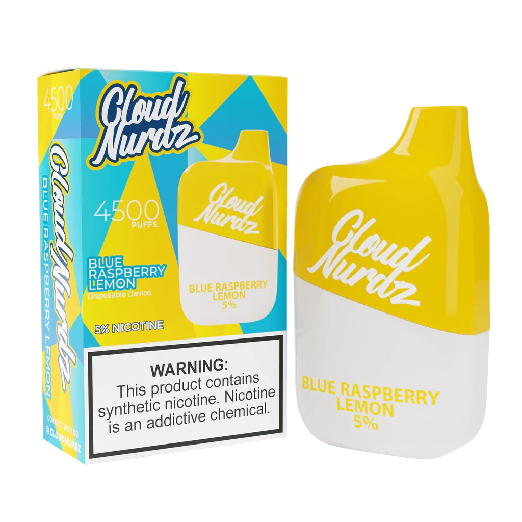Cloud Nurdz 4500 Blue Raspberry Lemon Flavor - Disposable Vape