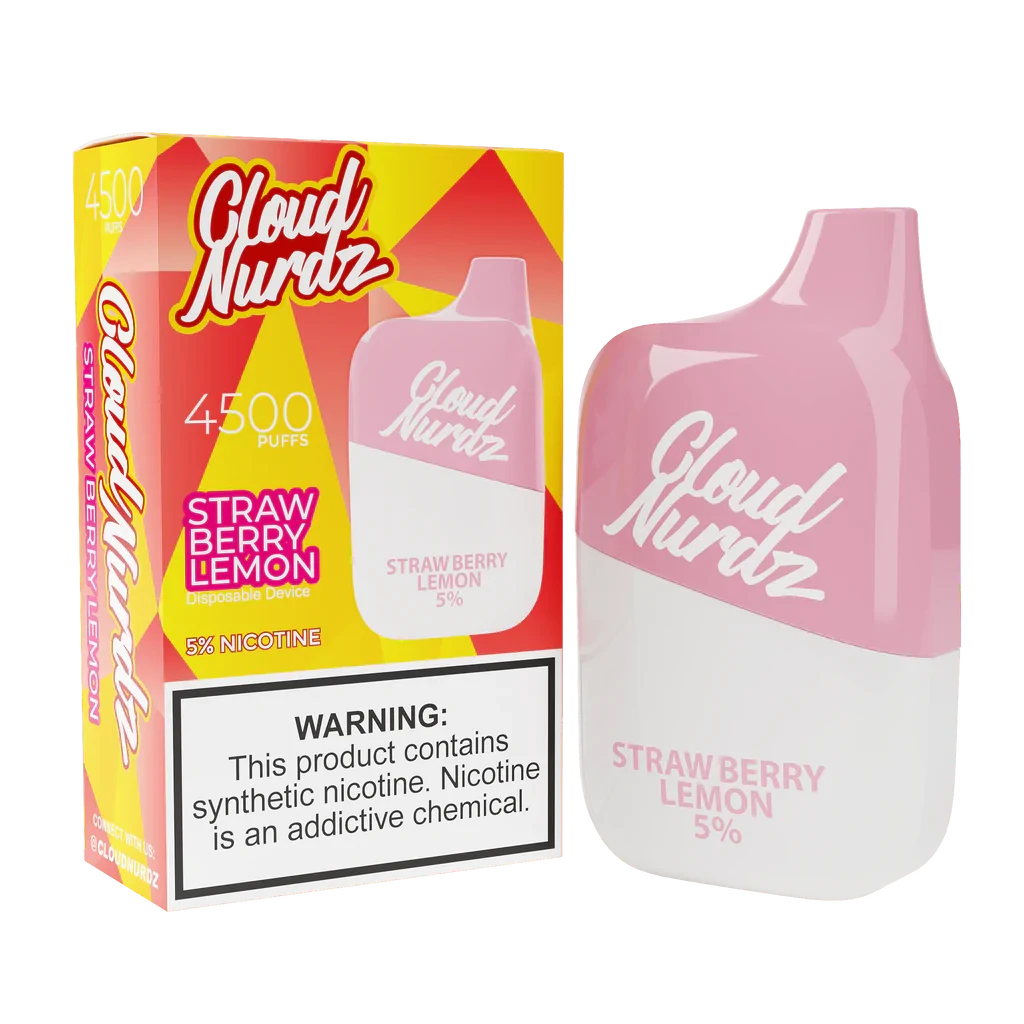 Cloud Nurdz 4500 Strawberry Lemon Flavor - Disposable Vape