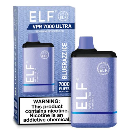 ELF VPR 7000 Ultra Bluerazz Ice Flavor - Disposable Vape