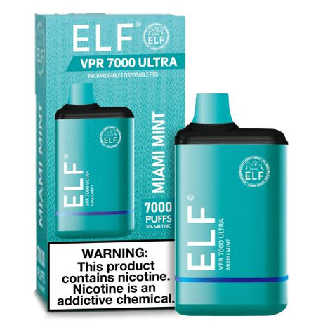 ELF VPR 7000 Ultra Miami Mint Flavor - Disposable Vape